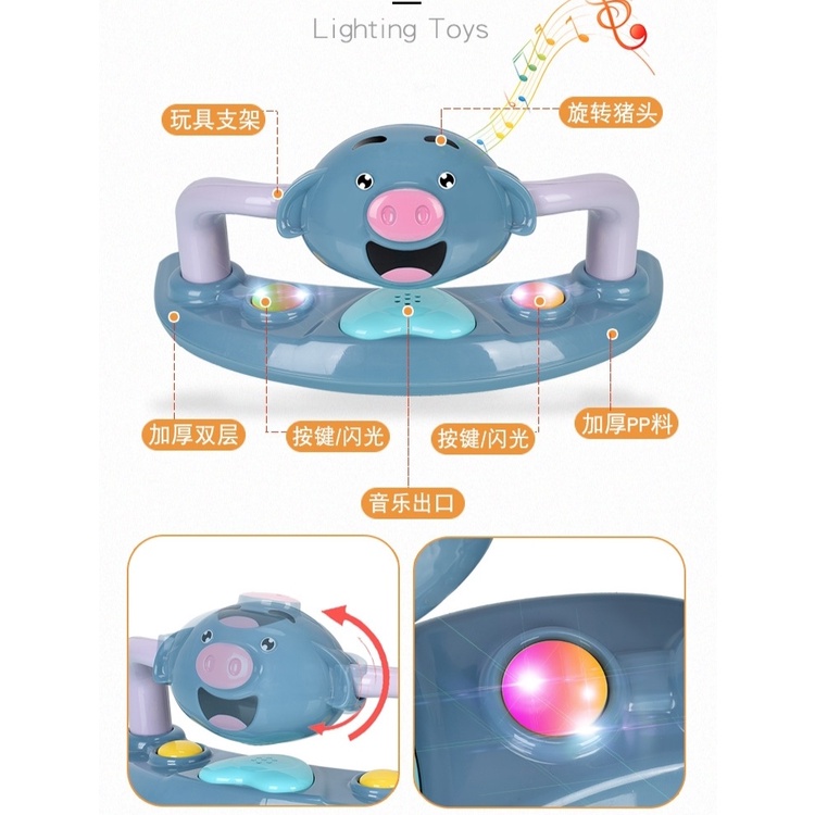 Xe tập đi xe chạy đa năng 2in1 chữ U cho bé có nhạc đèn 7 nấc chỉnh cao thấp dễ dàng