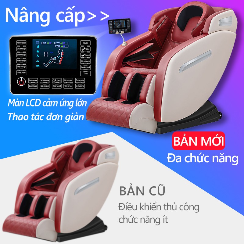 Ghế massage máy mát xa KAIMEIDI toàn tự động đa chức năng ghế da cao cấp, xoa bóp nhiệt thảo mộc, cạo gió gan bàn chân