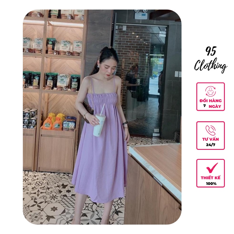 [Hàng Thiết Kế] Đầm babydoll 2 dây nhún ngực | BigBuy360 - bigbuy360.vn