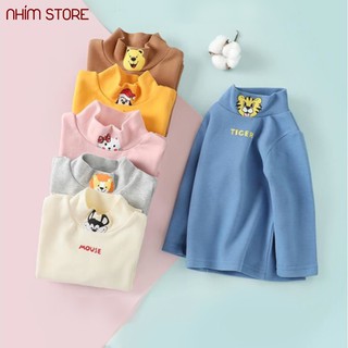 Áo thu đông cổ 3p, in hình ngộ nghĩnh cho bé mặc thu đông
