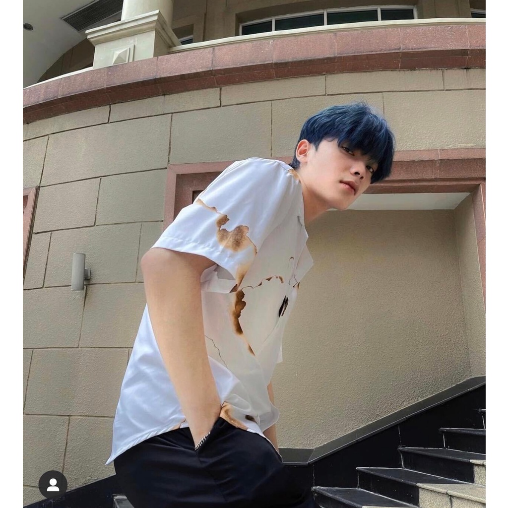 Áo Sơ Mi Ngắn Tay Nam/Nữ HỌA TIẾT FLAMEE | Sơ mi lụa CNK| Form Unisex 40-100kg