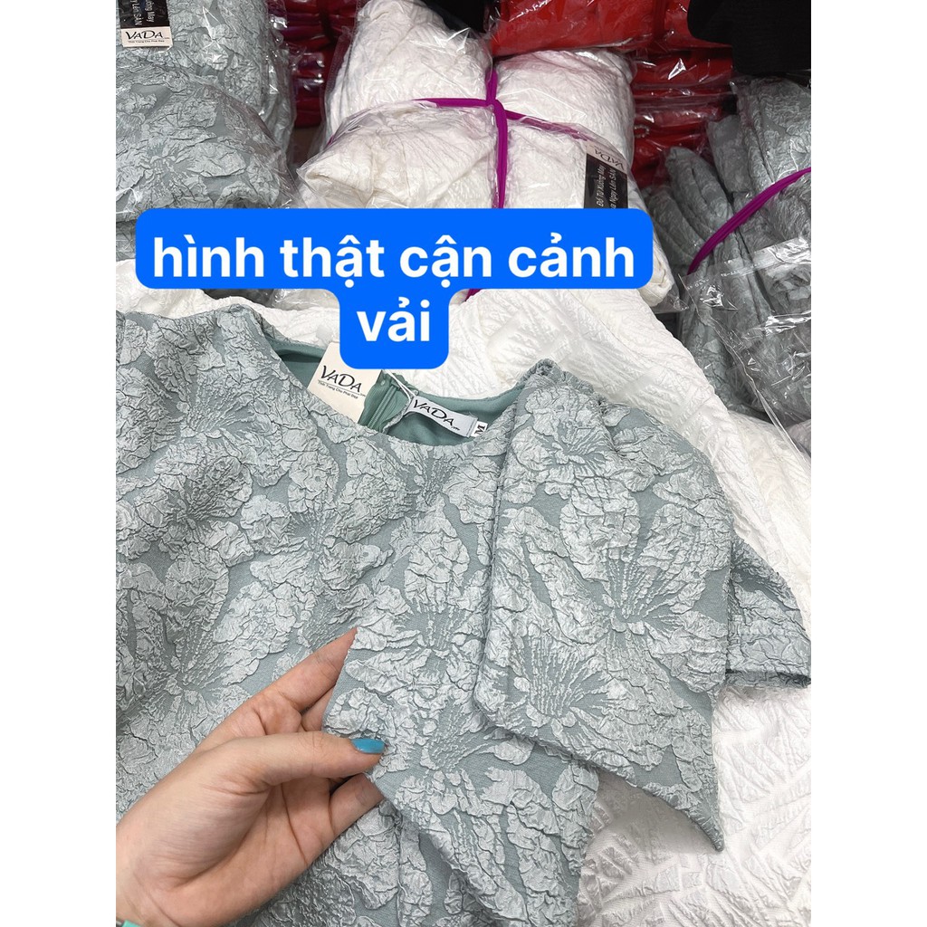 Đầm xòe dự tiệc tay ngắn kết nơ vai siêu xinh hàng cao cấp sang chảnh tại Thời Trang VADA -V7 | BigBuy360 - bigbuy360.vn