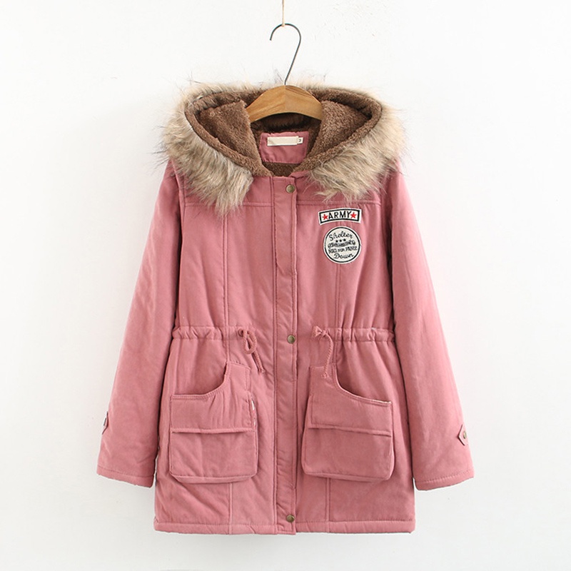 IELGY Áo Khoác cotton Tay Dài Có Nón Phong Cách Hàn Quốc Thời Trang Mùa Đông Cho Nữ