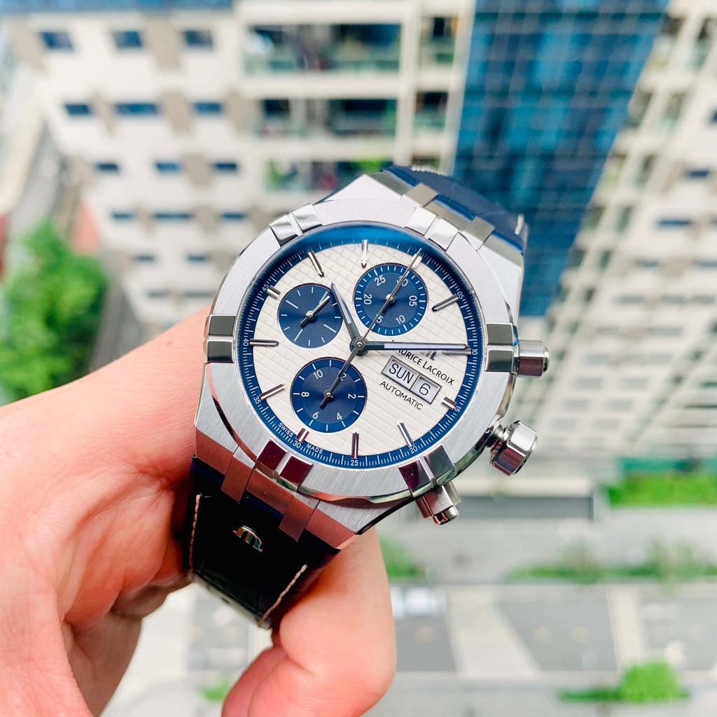 Đồng hồ nam chính hãng Maurice Lacroix Aikon Chronograph - AI6038-SS001-131-1 - máy cơ tự động - Kính Sapphire