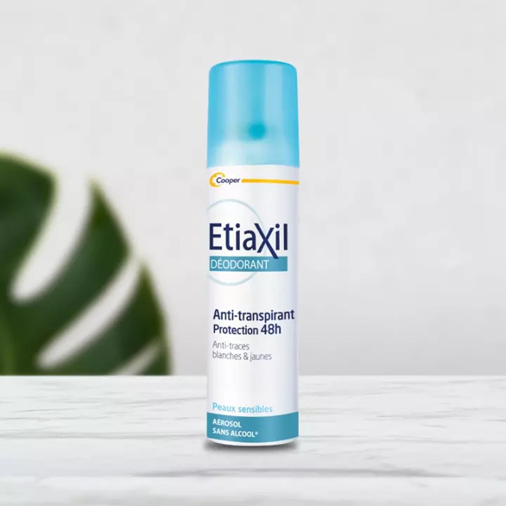 Xịt Ngăn Khử Mùi, GiảmTiết Mồ Hôi Etiaxil Déodorant Anti-Transpirant 48h Anti-Traces Blanches &amp; Jaunes 150ml