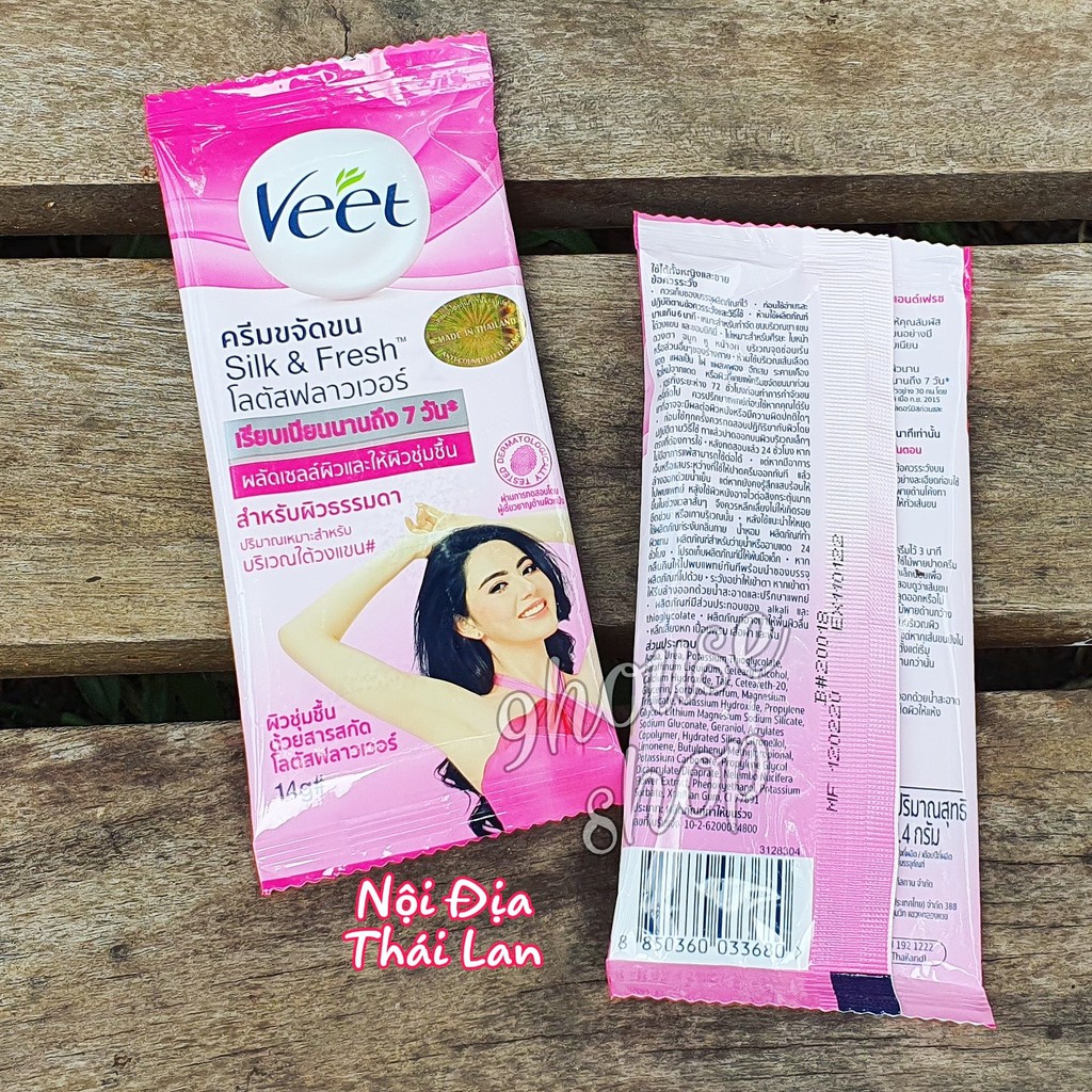 01 Gói Kem Tẩy Lông Veet Silk &amp; Fresh Thái Lan 14gram