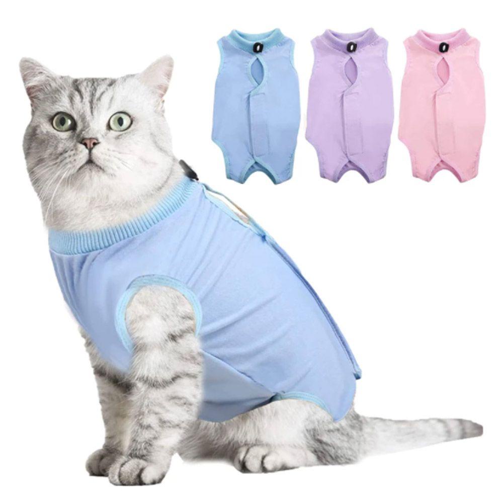 Mocho Bộ Áo Vest Phục Hồi Da Mèo Sau Khi Phẫu Thuật Ngăn Ngừa Liếm Vết Thương Bụng Mềm Mại Chống