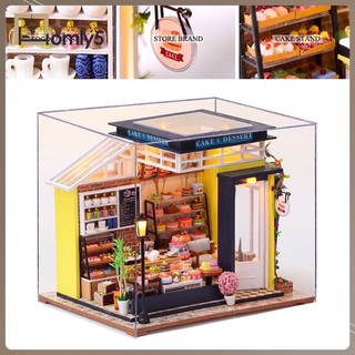 Đồ Chơi Mô Hình DIY Lắp Ráp Gỗ Mô Hình Tiệm Bánh Kẹo Chocolate Tuyệt Vời Mini Thu Nhỏ  C007 Có Đèn