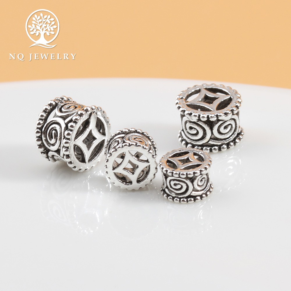 Charm bạc hình tròn bánh răng đặt - NQ Jewelry