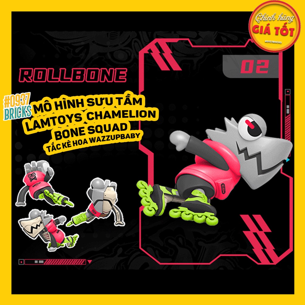 MÔ HÌNH KHỦNG LONG WAZZUPBABY BONESQUAD x Mighty Jaxx Đồ chơi mô hình Tắc kè 0937Bricks