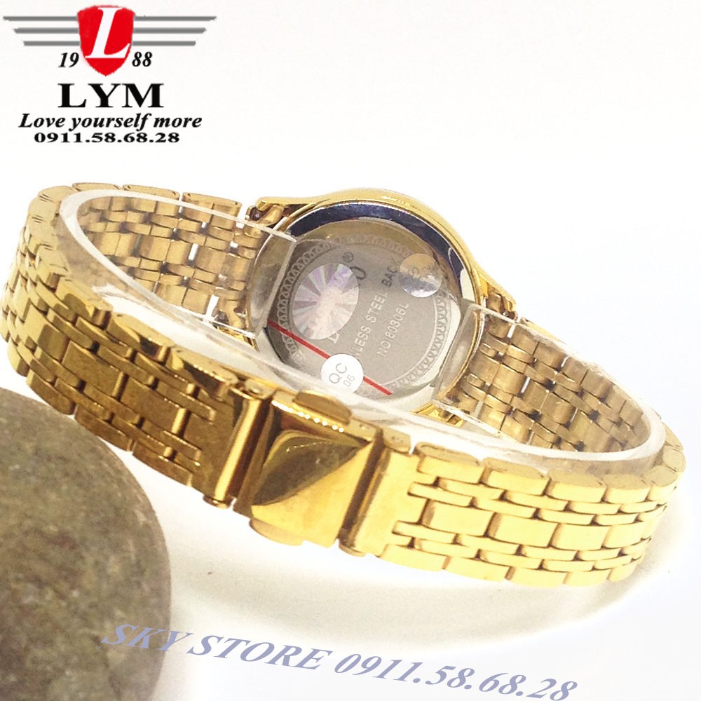Đồng hồ nữ dây thép vàng không gỉ LONGBO 8063 (vàng)
