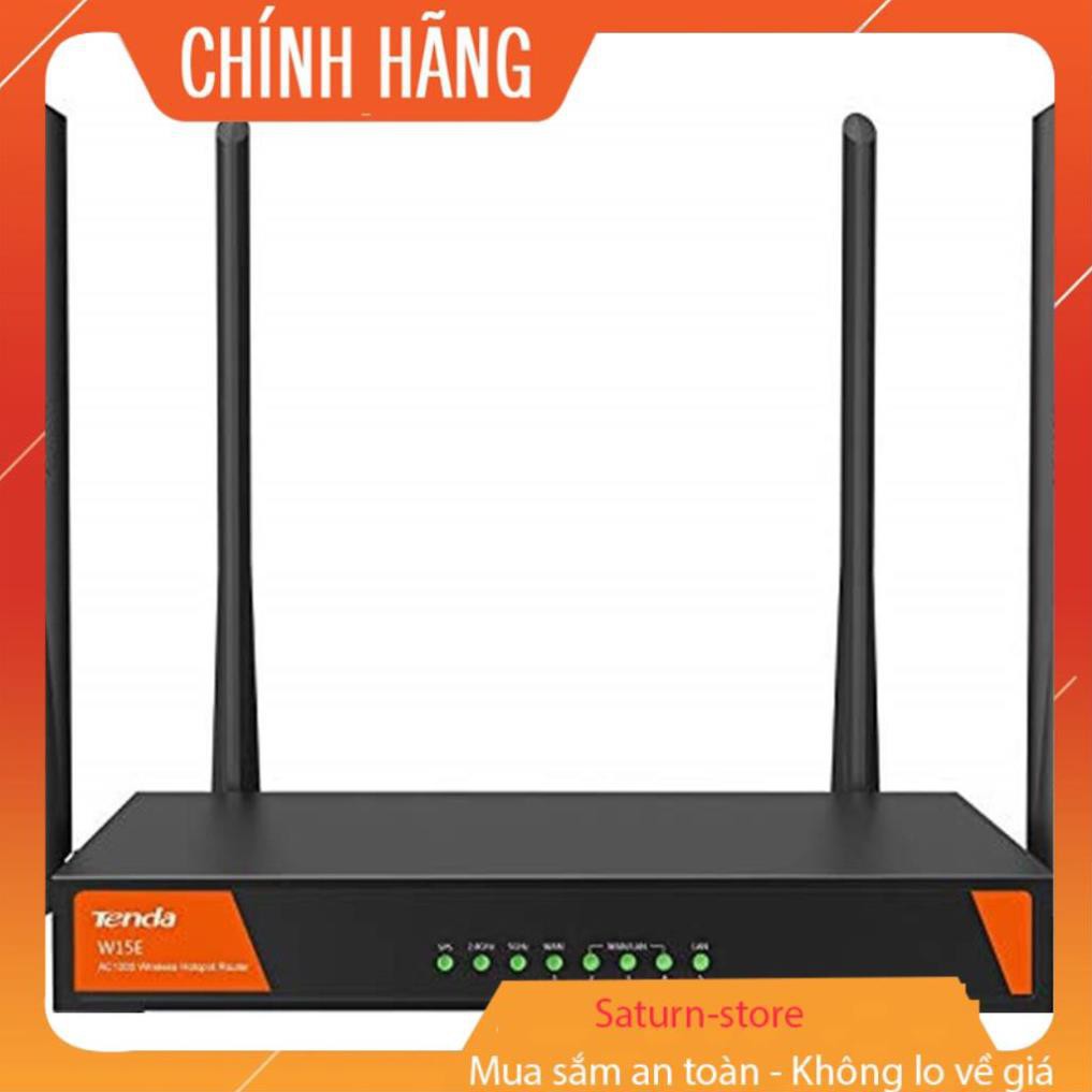 Bộ phát WIFI Tenda W15e ac1200Mps mạng doanh nghiệp 50 user - vùng phủ sóng 300m2 - Hàng nhập khẩu