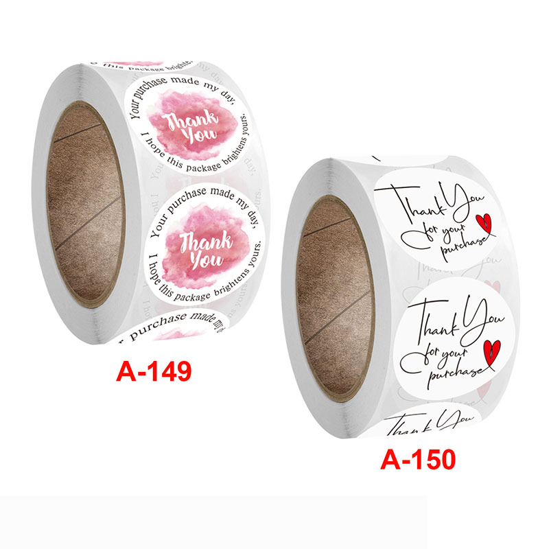 Cuộn 500 Miếng Dán Trang Trí In Chữ Thank You