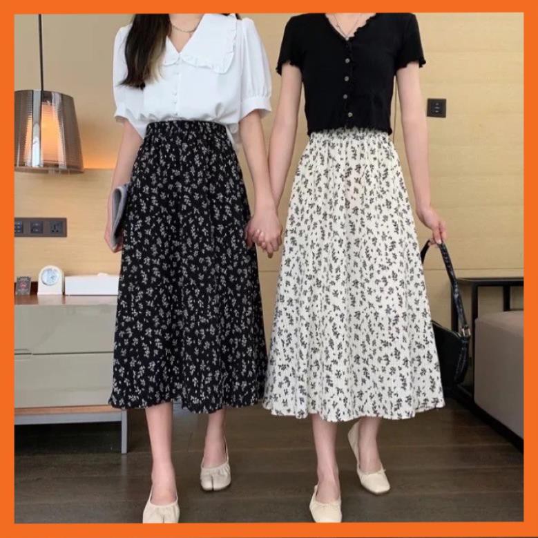 Chân váy hoa nhí   dáng dài qua gối kiểu dáng vintage, Váy hoa nhí dáng dài qua gối - CVHN11 | BigBuy360 - bigbuy360.vn