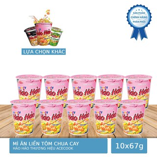 Combo 10 Ly Mì Ăn Liền Hảo Hảo Tôm Chua Cay 67g