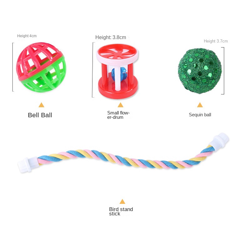 Bộ 10 Cầu Treo Đồ Chơi Màu Cầu Vồng Cho Vẹt