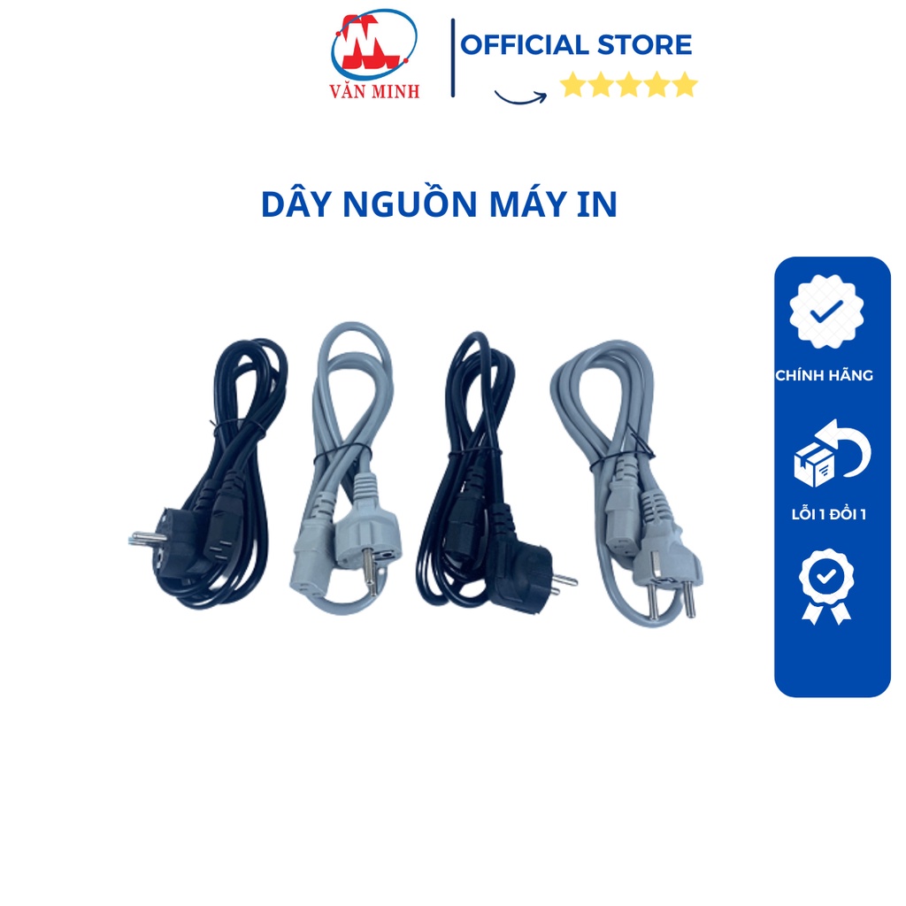 Dây nguồn máy tính, máy in, Cáp nguồn case màn hình dài 1.5 m, màu xám hoặc đen
