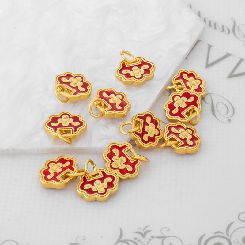 Thẻ Vàng 18k Mặt Nhám 9 * 10mm Tự Làm Trang Sức Tiện Dụng