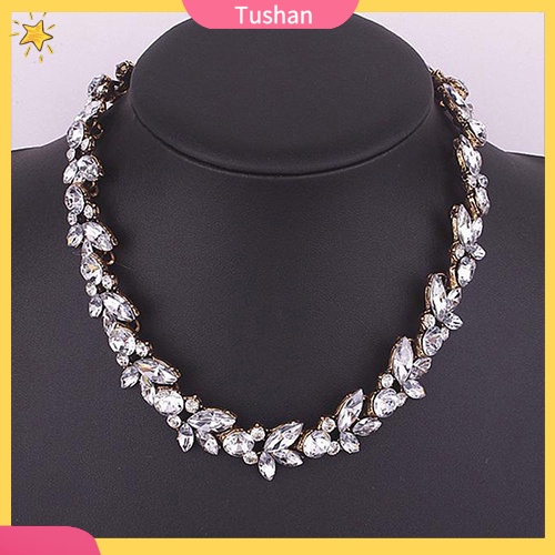 Dây chuyền hình hoa đính đá rhinestone phong cách vintage dành cho nữ