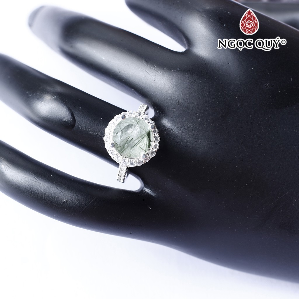 Nhẫn bạc nữ đính TA tóc cao cấp - Ngọc Quý