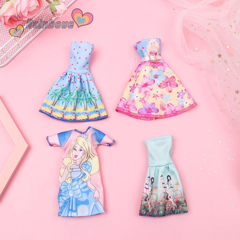 Đầm Thời Trang Màu Cầu Vồng Xinh Xắn Cho Búp Bê