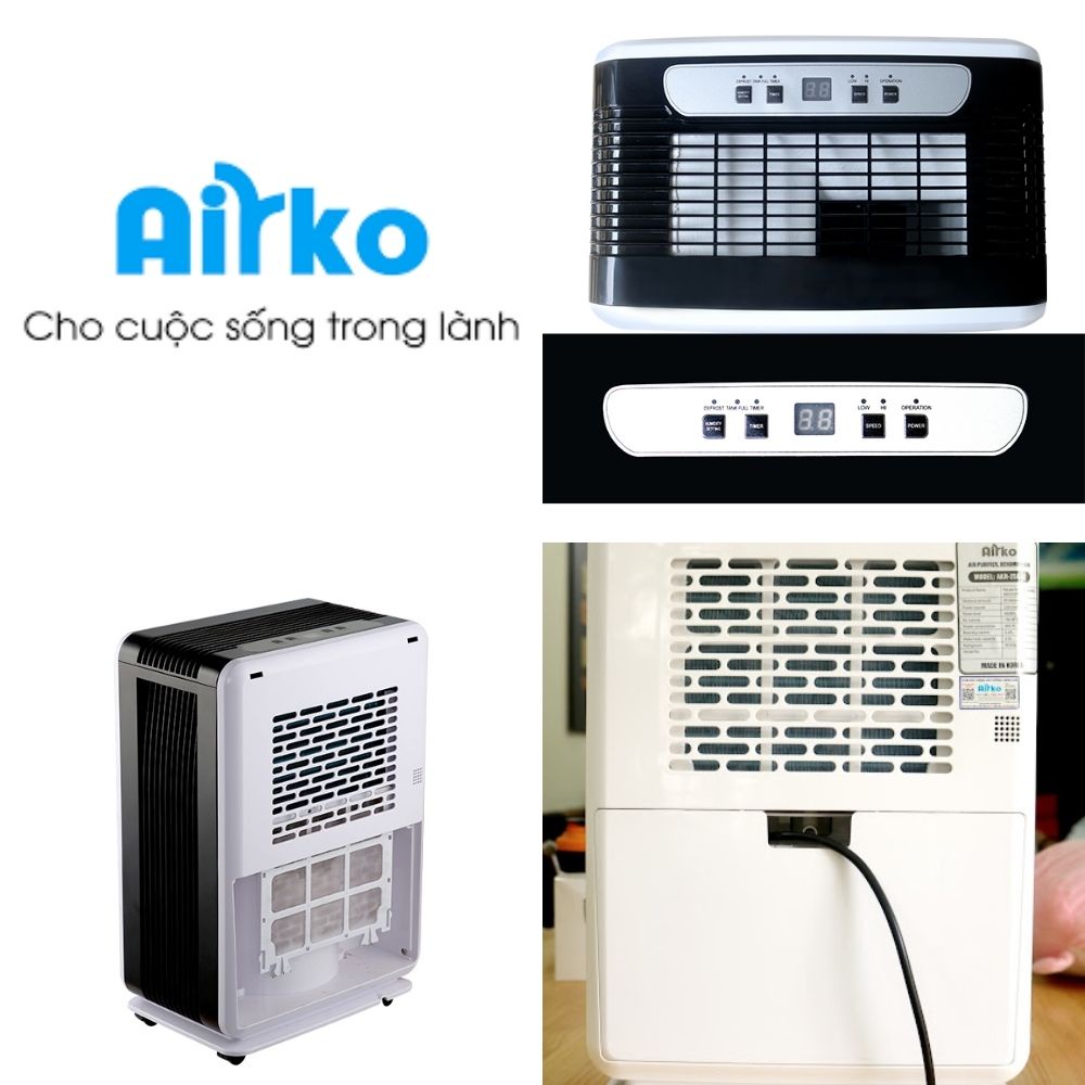 Máy hút ẩm lọc không khí Airko AKR-25CAE, diện tích dùng 40-50m2, công suất 15 lít/ngày bảo hành chính hãng 12 tháng