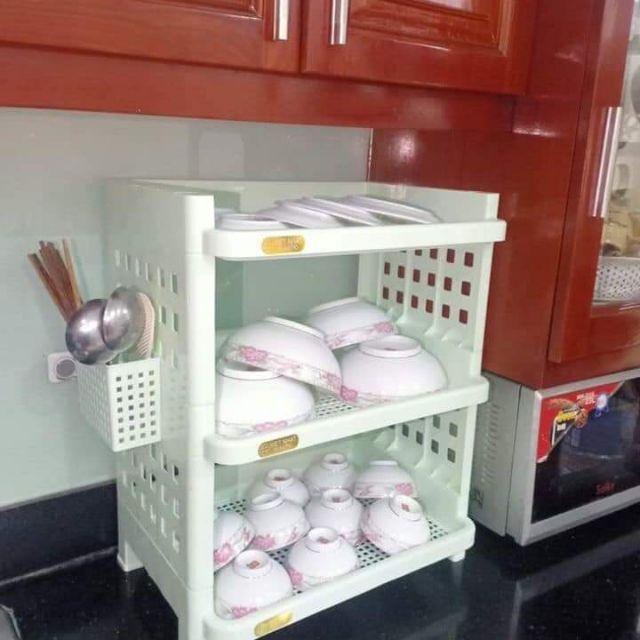 Kệ Nhựa Việt Nhật 3 Tầng Lắp Ráp Cao Cấp – kệ chén bát – đồ dùng nhà bếp