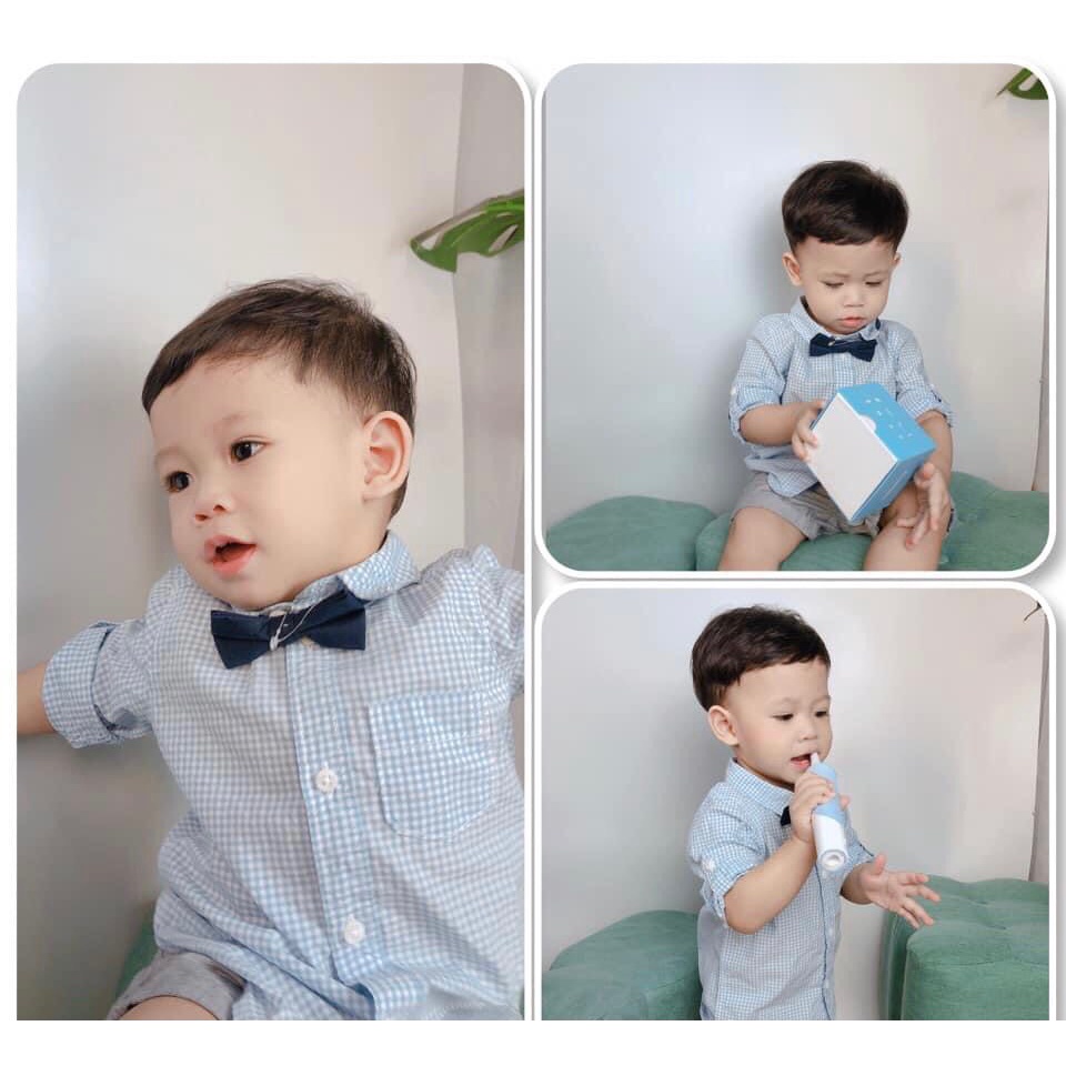 Set công tử 3 chi tiết kèm nơ dư xịn HM cho bé trai 1-6T