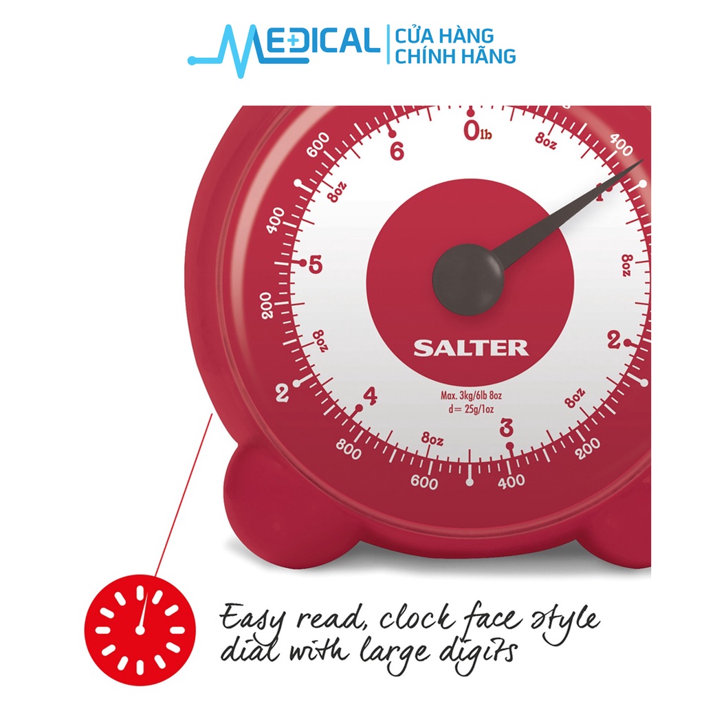 Cân nhà bếp cơ học Salter 139RDDRA bảo hành 5 năm chính hãng - MEDICAL