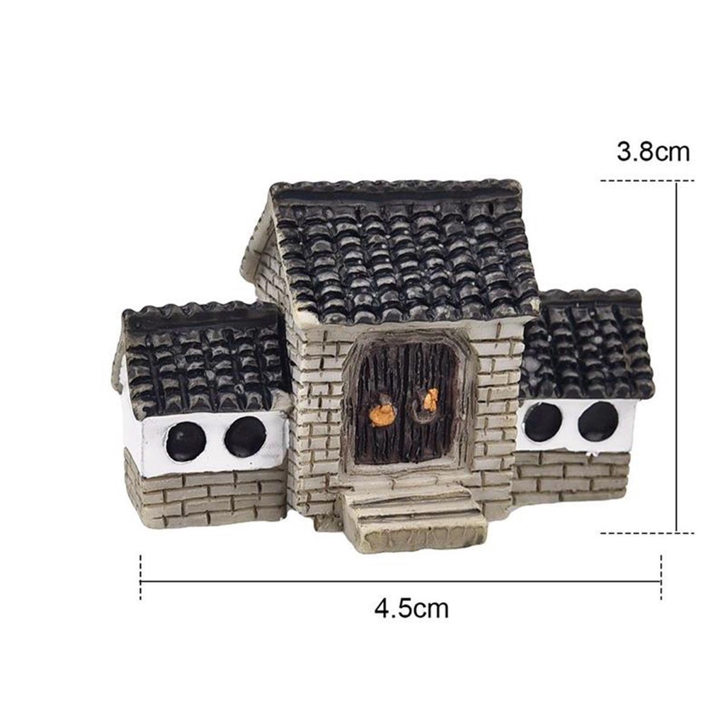 Đồ trang trí Thành Phố Màu Ngà Phong Cách Trung Hoa Bằng Nhựa Resin Mini Trang Trí Sân Vườn DIY