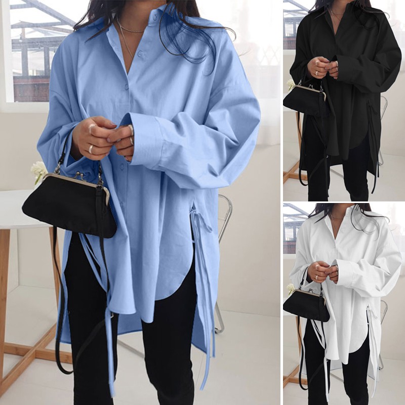 ZANZEA Áo Sơ Mi ZANZEA Tay Dài Thời Trang Nữ