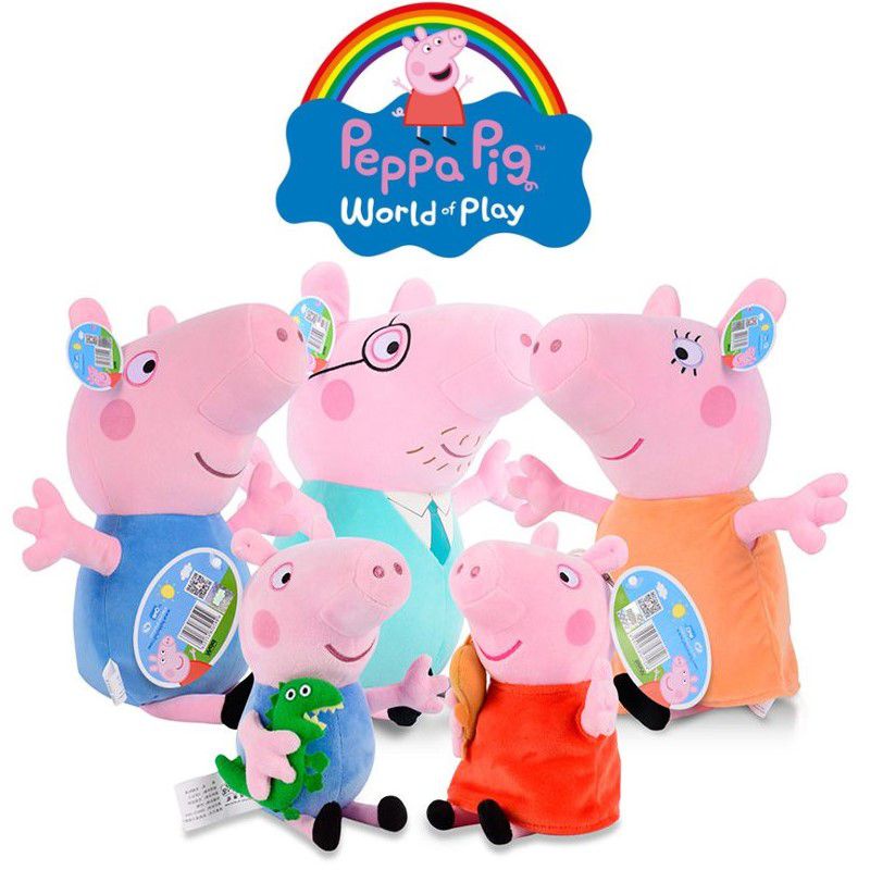 Đồ chơi chú heo Peppa/ George/ chú heo bố mẹ nhồi bông phù hợp làm quà tặng cho bé/ người hâm mộ 20-50cm