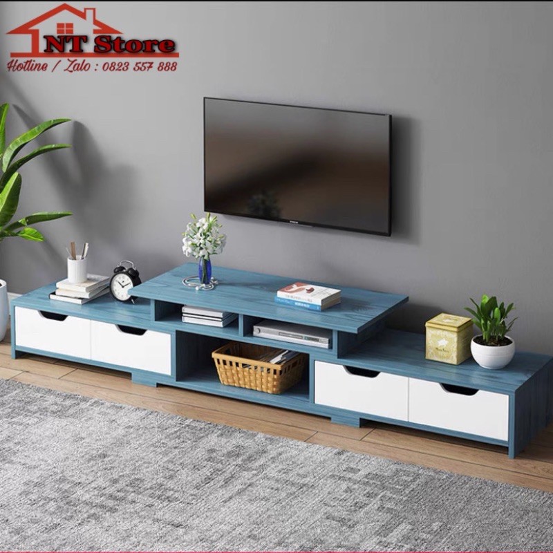 [ Hàng chọn ] Kệ tivi tùy chỉnh kích thước NT-1219 (120-190)*30*32cm, Gỗ MDF 12mm phủ melamine chống thấm