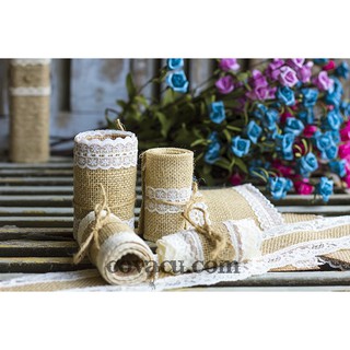vải đay cuộn phối ren trang trí
