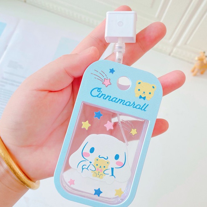 [Hàng mới về] Chai dựng nước hoa/cồn khử trùng dạng xịt hình chữ nhật họa tiết hoạt hình 45ml