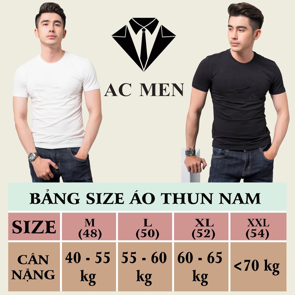 Áo Thun Nam Trơn Hai Màu Đen Trắng Huyền Thoại AC MEN