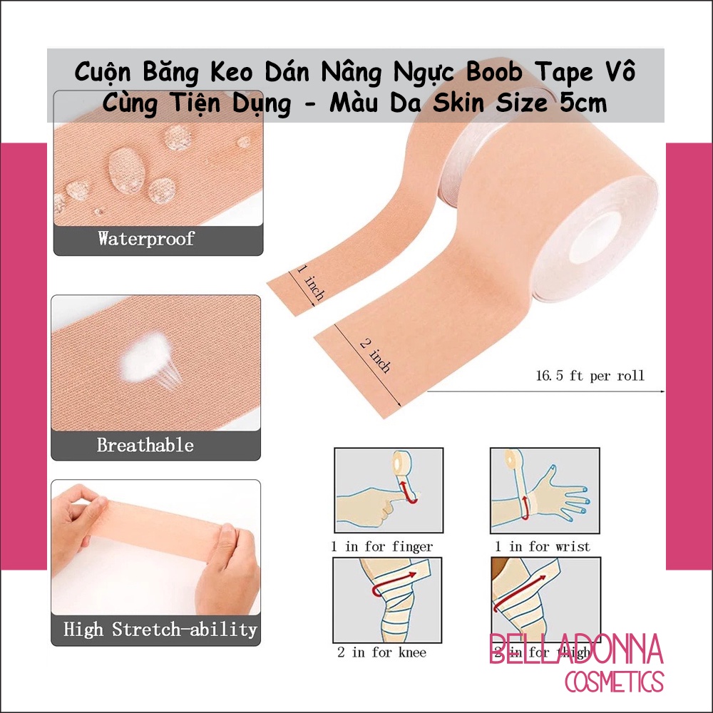 Cuộn Băng Keo Dán Nâng Ngực Boob Tape Vô Cùng Tiện Dụng - Màu Da Skin Size 5cm