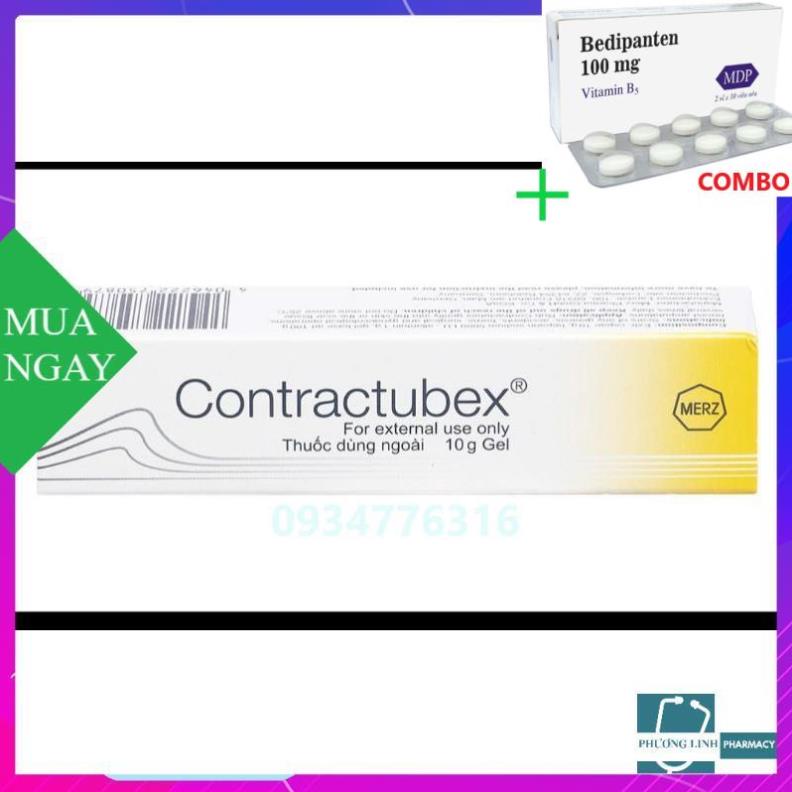 Combo Bedipanten 100mg +  Contractubex và Dermatix 7g ( gel cải thiện sẹo chuyên biệt của Đức và Mỹ)