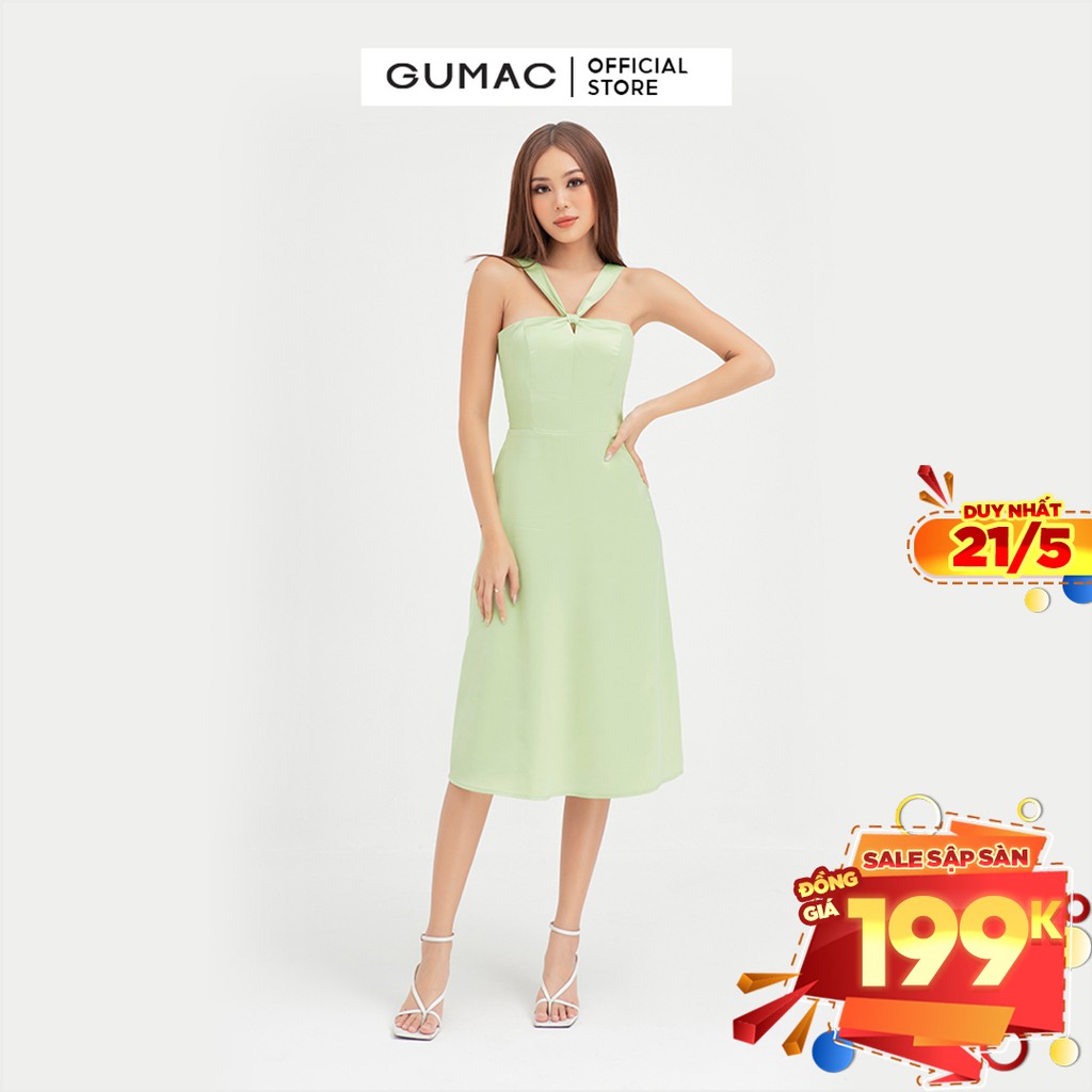 [Mã WABRGULUV giảm tới 100K đơn 249K] Đầm nữ cách điệu cúp ngực GUMAC phong cách sang trọng DB471