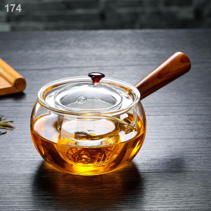 Ấm trà thủy tinh mặt gỗ dày chịu nhiệt Máy pha Kung Fu đặc biệt cho quýt xanh nhỏ