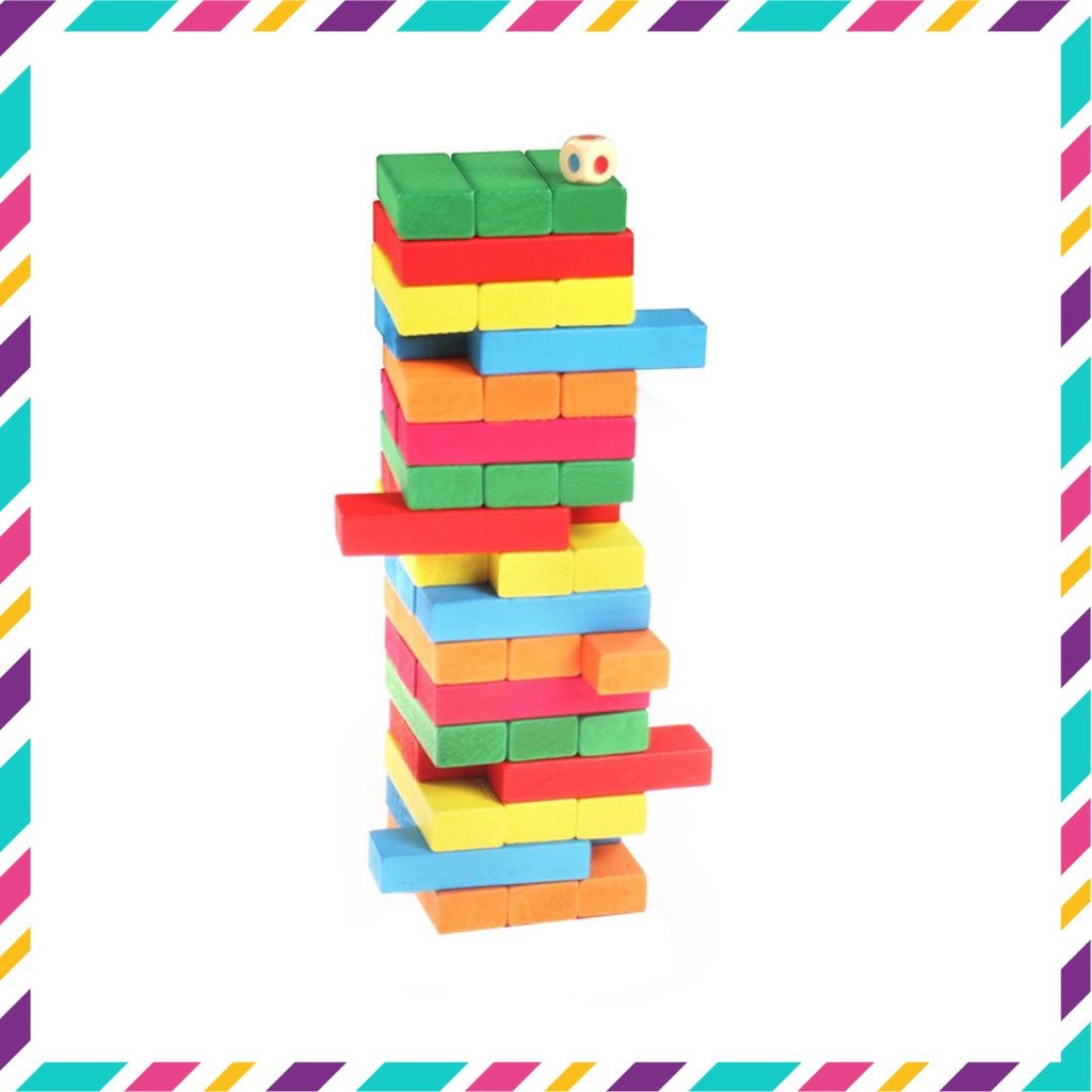 Đồ chơi rút gỗ, bộ rút gỗ 54 thanh size to 28x8x8cm, đồ chơi gỗ thông minh cho bé