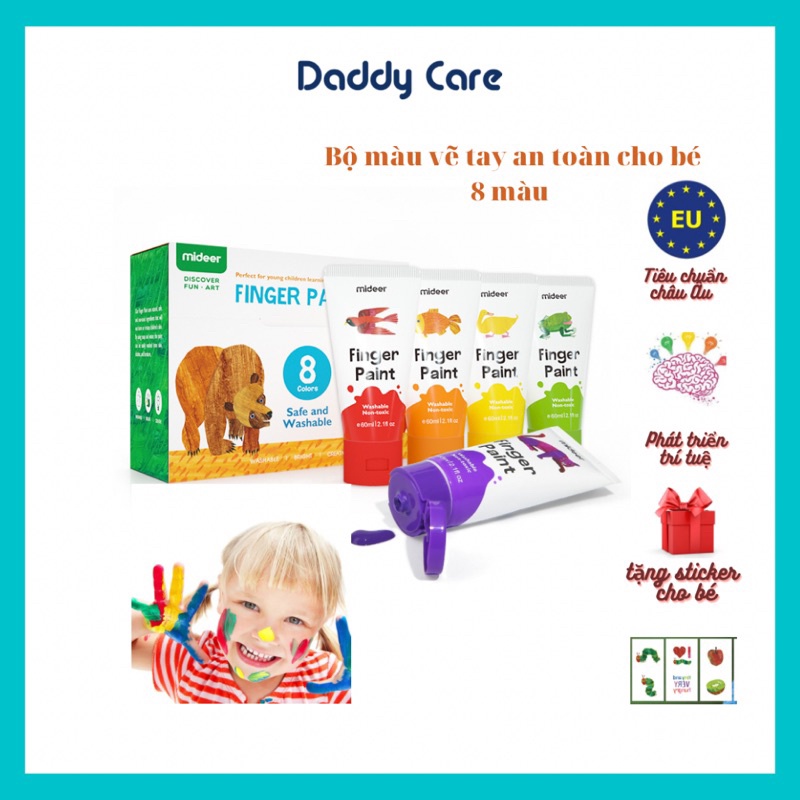 Bộ tô màu cho bé Mideer Finger Paint, Đồ chơi Sáng Tạo Cho Trẻ Em Từ 2,3,4,5,6 Tuổi