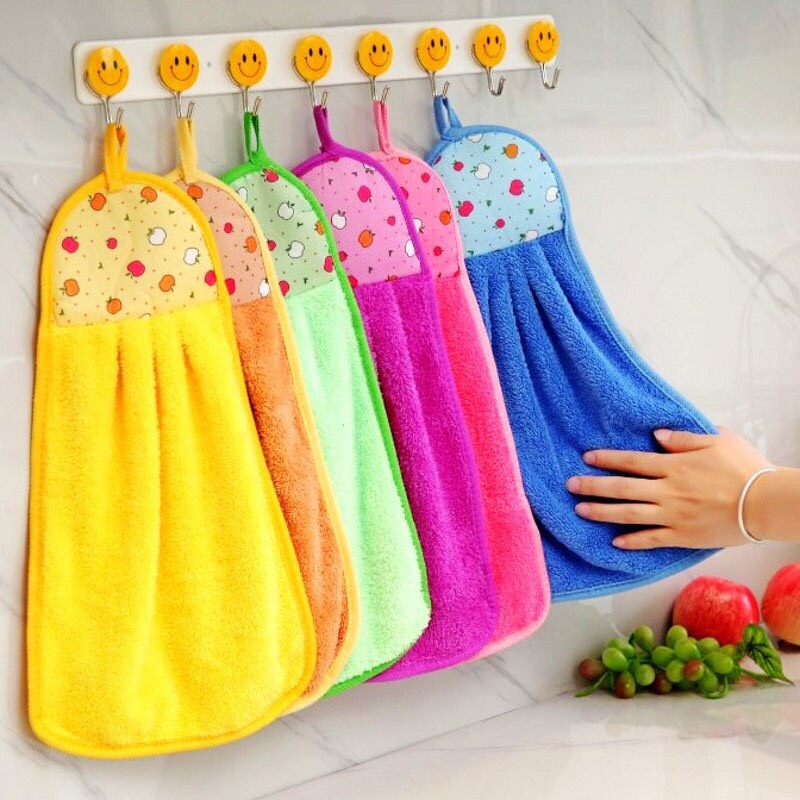 Khăn Lau Tay Tam Giác 2 Mặt Có Móc Treo,Khăn Lau Bát Chén Đĩa Nhà Bếp Dày Dặn Đa Năng - Khăn Siêu Thấm Hút Nước_CC