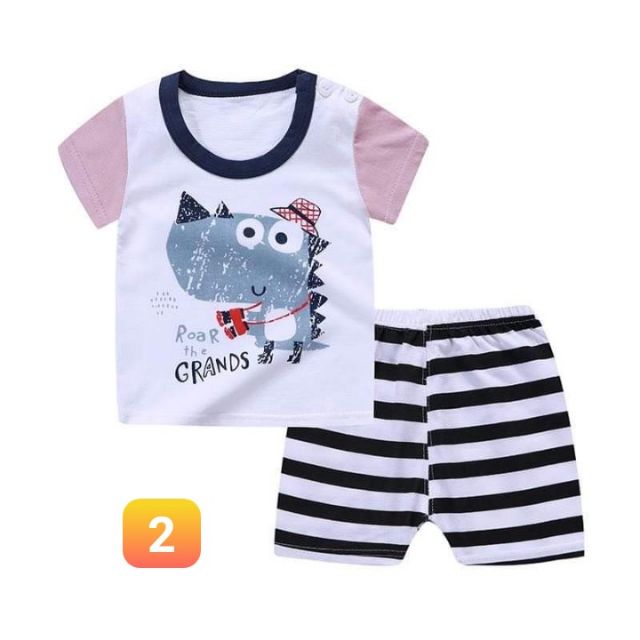 Bộ cotton túi zip bé trai bé gái (màu 1 đến 10)