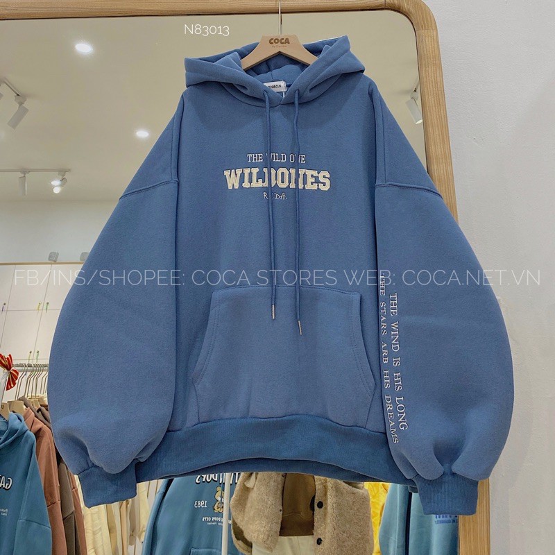 [N83013]🐷 Áo hoodie nỉ bông dày phong cách Hàn Quốc WILD ONES (Có sẵn/ảnh thật)