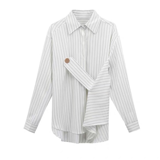 M-4XL Áo đen/trắng kẻ thiết kế cách điệu cá tính siêu chất