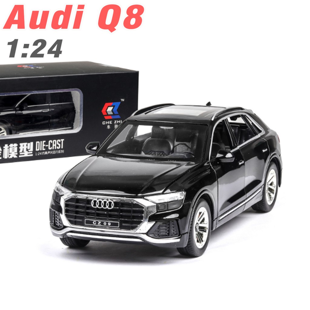 Mô hình xe ô tô audi Q8 tỉ lệ 1:24 - xe bằng kim loại mở full các cửa có đèn và âm thanh đồ chơi trẻ