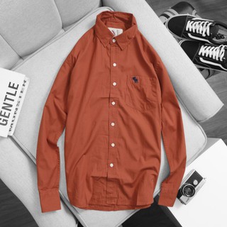 Áo sơ mi nam tay dài màu nâu trơn VẢI cotton kate