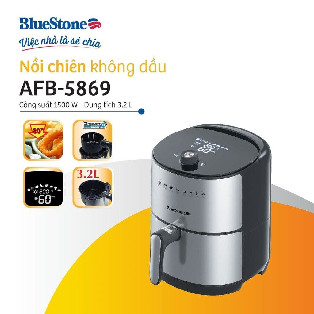 Nồi Chiên Không Dầu Điện Tử BlueStone AFB-5869 (3,2 Lít) - Hàng Chính Hãng