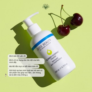 Sữa Rửa Mặt Hữu Cơ Kiểm Soát Nhờn & Giảm Mụn Cho Mẹ Bầu Cao Cấp Juice Beauty Blemish Clearing Cleanser (200ml)